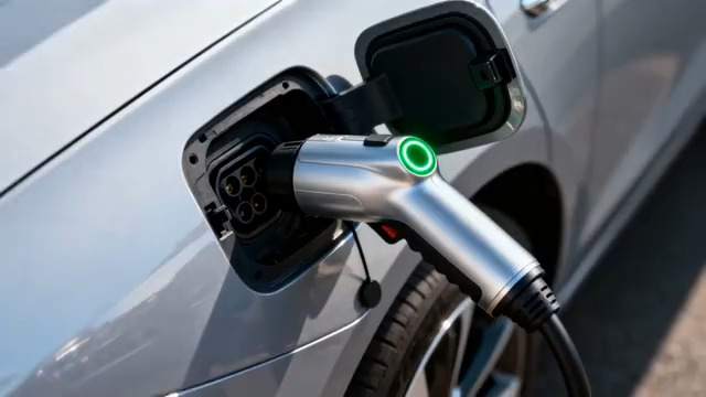  电动汽车充电特写396#横屏 	 -