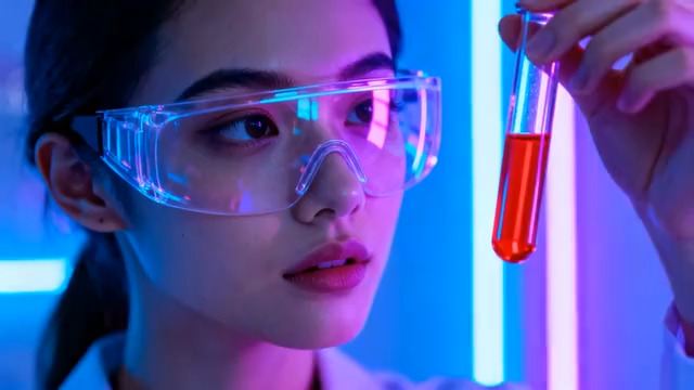  戴护目镜的实验人员376#横屏 	 