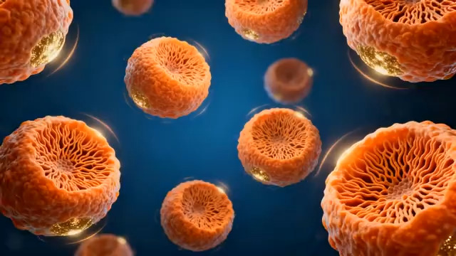  橙色球体蓝色背景循环动画293#横屏 	 