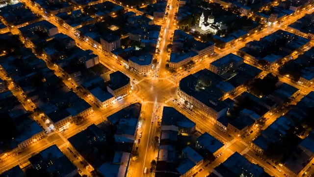  城市夜景航拍俯瞰273#横屏 	 