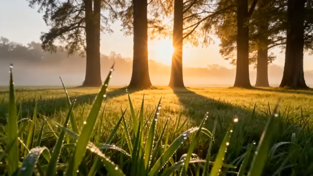  晨曦树林阳光草地213#横屏 	 