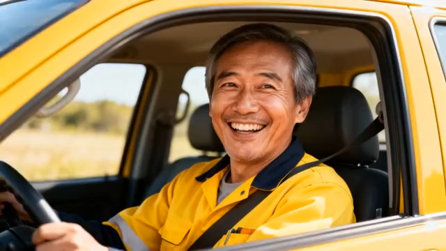  车内微笑的老司机174#横屏 	 