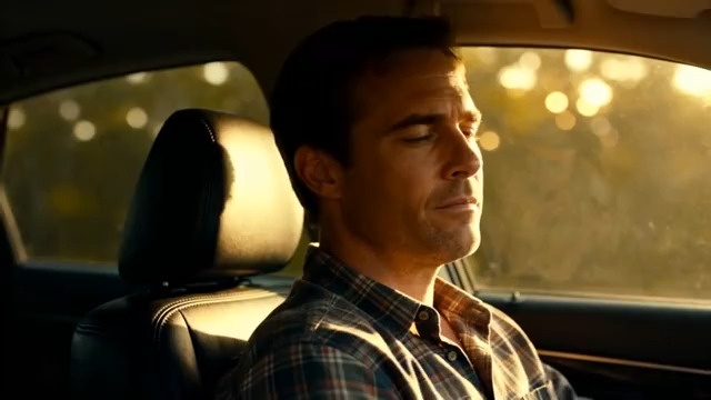  车内男子阳光侧颜170#横屏 	 