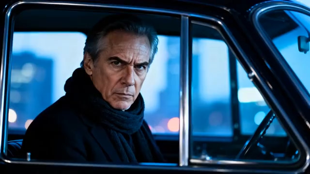  车内沉思的中年男性165#横屏 	 