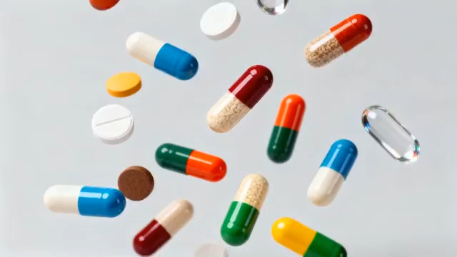  彩色药片散落动画106#横屏 	 -