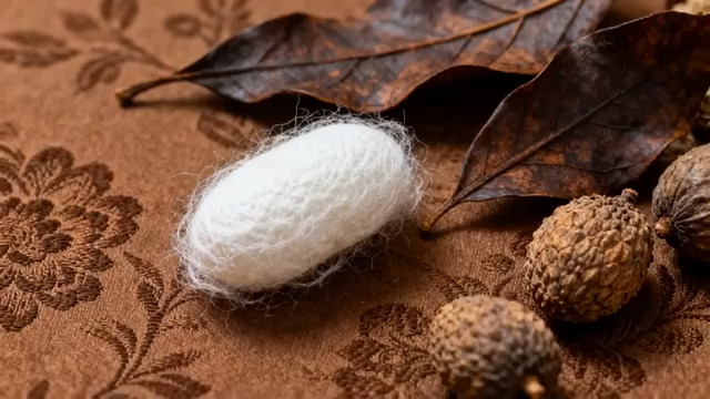  蚕茧与枯叶静物特写111#横屏 	 - 