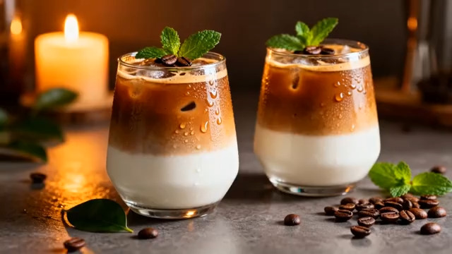  冰拿铁咖啡饮品特写73#横屏 	 