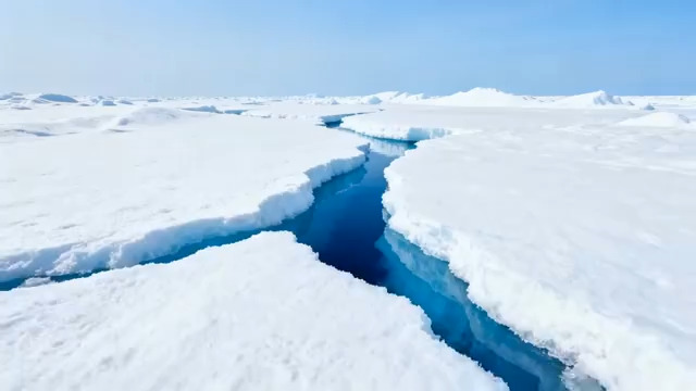  北极冰川裂冰航拍50#横屏 	 