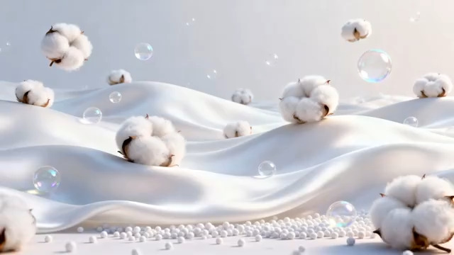  白色棉花气泡背景33#横屏 	 
