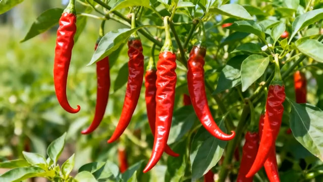  枝头红辣椒特写615#横屏 	 