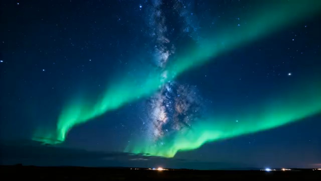  夜空中绚丽的极光景象2931#横屏 	 - 