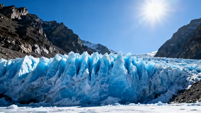  阳光下的冰川自然景观1374#横屏 	 