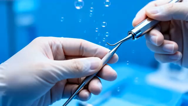  牙科手术工具操作特写2865#横屏 	 