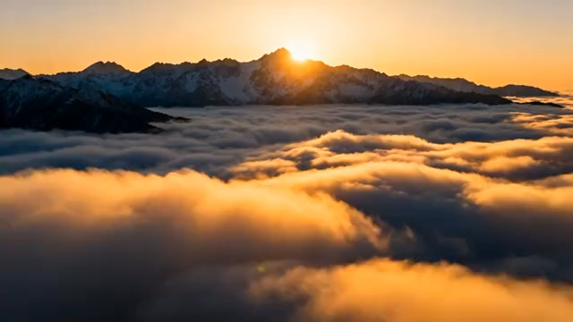  雪山云海日出全景1262#横屏 	 - 