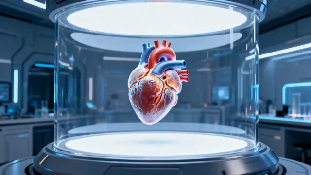  渲染悬浮人体心脏模型2334#横屏 	 