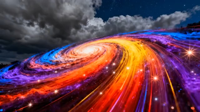  绚丽星空宇宙粒子光效背景1575#横屏 	 