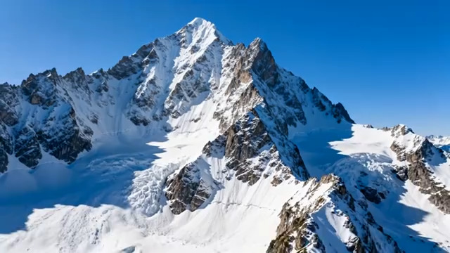  雪山全景自然风光素材2193#横屏 	 