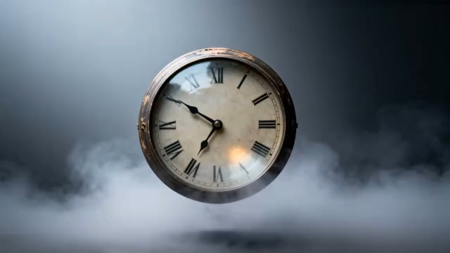  悬浮复古时钟素材1583#横屏 	 