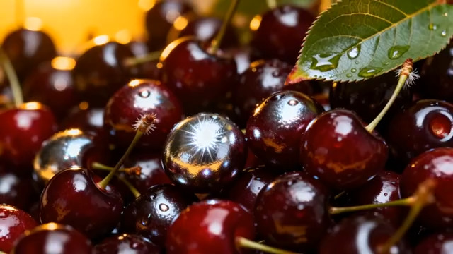  新鲜车厘子特写1672#横屏 	 - 