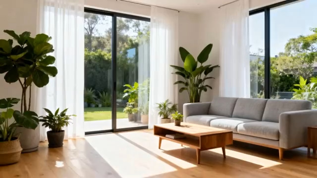  现代客厅室内绿植沙发场景2290#横屏 	 