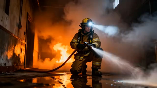  消防员室内灭火场景613#横屏 	 