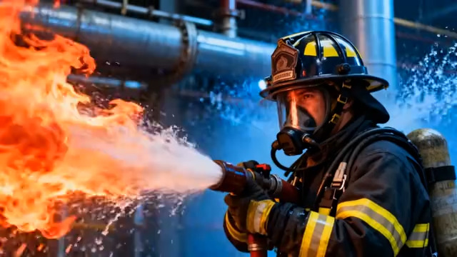  消防员灭火场景素材2736#横屏 	 -