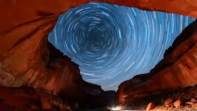  峡谷星空星轨夜景2509#横屏 	 - 