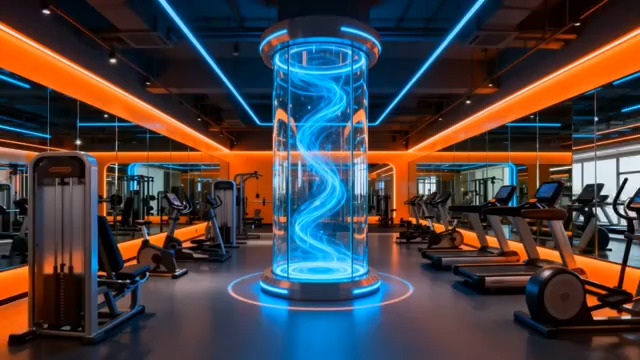  现代健身房内部科技感展示1692#横屏 	 -