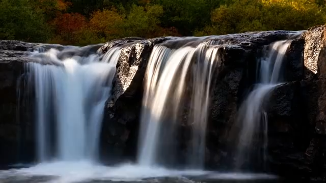 自然瀑布景观特写3741#横屏 