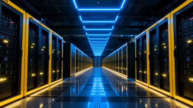  现代化服务器机房内部景象2629#横屏 	 