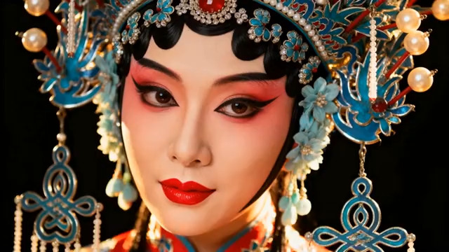  戏曲人物面部特写1580#横屏 	 