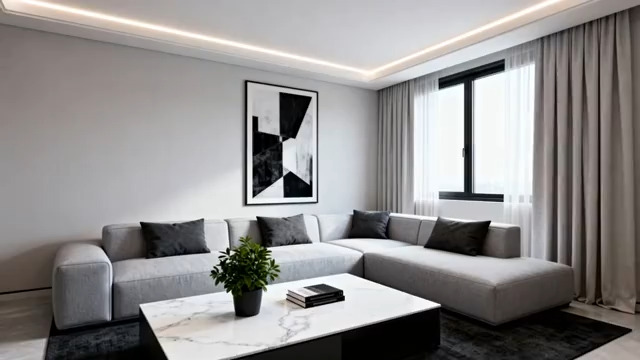  现代简约风格客厅室内场景(1)2322#横屏 	 