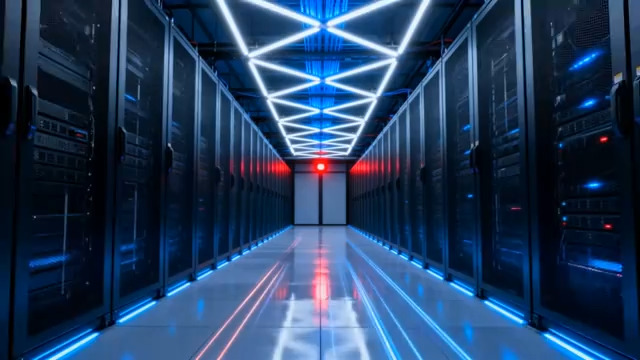  现代化服务器机房内部场景521#横屏 	 