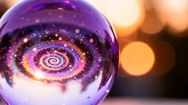 紫色梦幻水晶球微观画面1662#横屏 