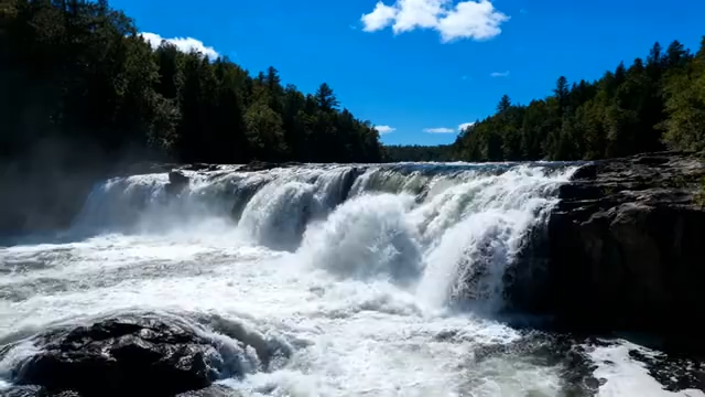 自然景观瀑布实拍素材2336#横屏 