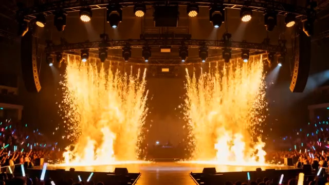  舞台烟火表演现场238#横屏 	 -