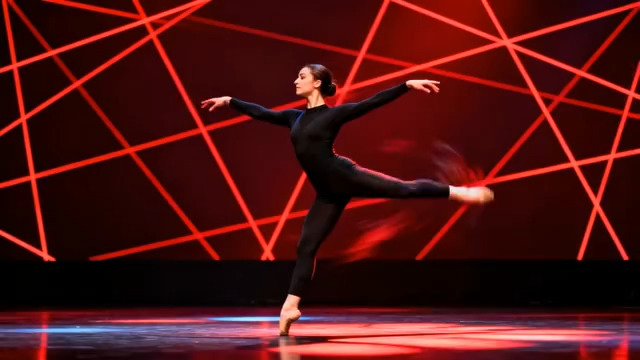  舞台上的芭蕾舞者舞蹈表演1877#横屏 	 