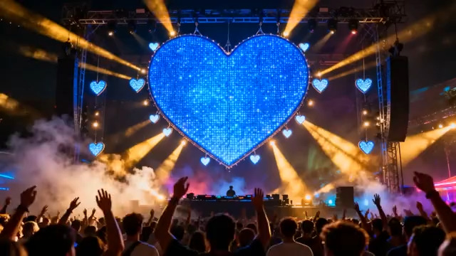  舞台灯光下的音乐派对现场425#横屏 	 