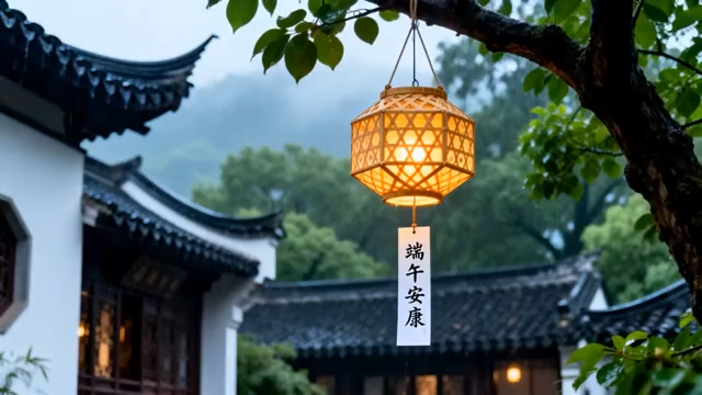 中式古建筑挂饰端午灯笼550#横屏 