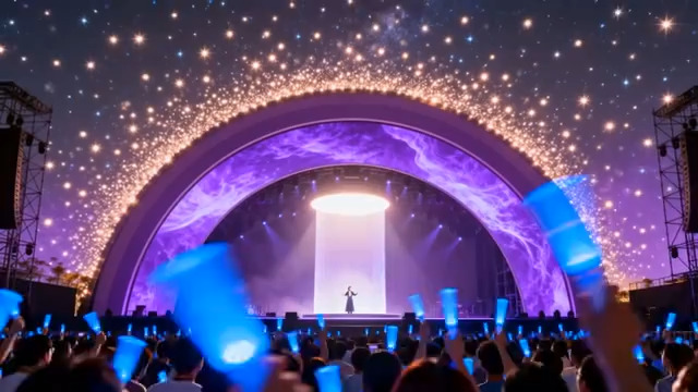  舞台演出场景带观众灯光效果208#横屏 	 