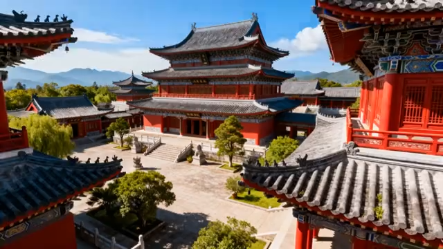 中式古建筑全景517#横屏 