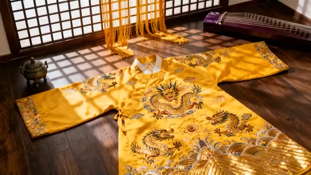 中式刺绣龙袍素材1286#横屏 