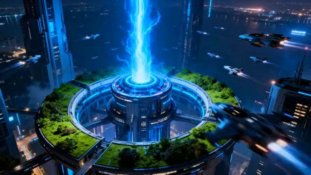  未来城市科技建筑空中视角1151#横屏 	 