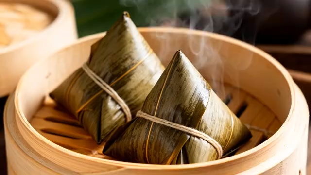 蒸笼里热气腾腾的粽子3261#横屏 