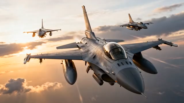 战斗机编队空中飞行1190#横屏 