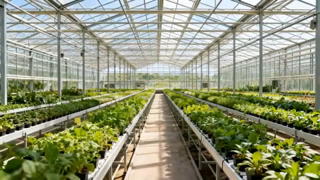  温室大棚内蔬菜种植场景2189#横屏 	 