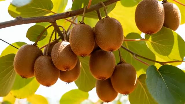 枝头成熟猕猴桃特写素材3986#横屏 