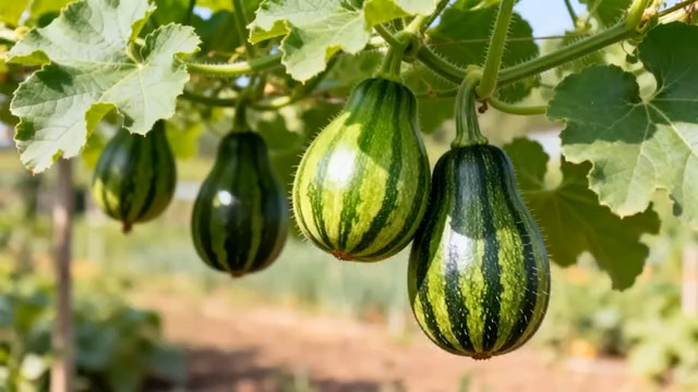  藤蔓上生长的小南瓜素材2400#横屏 	 - 