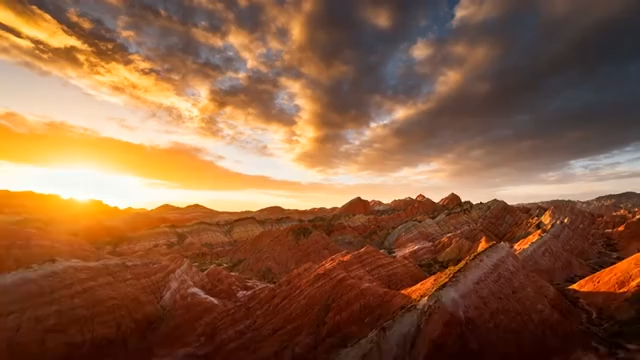 掖七彩丹霞日落景观(1)4062#横屏 