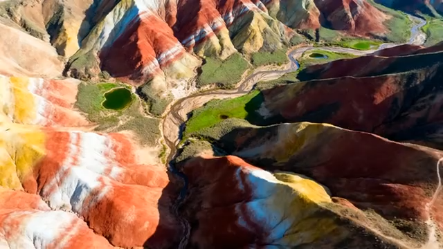张掖七彩丹霞地貌航拍素材1570#横屏 